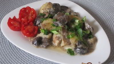 жаркое с маслятами