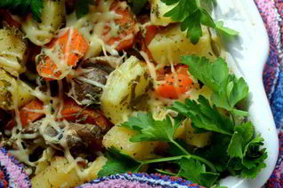 Жаркое с шампиньонами