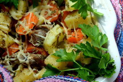 Жаркое с шампиньонами