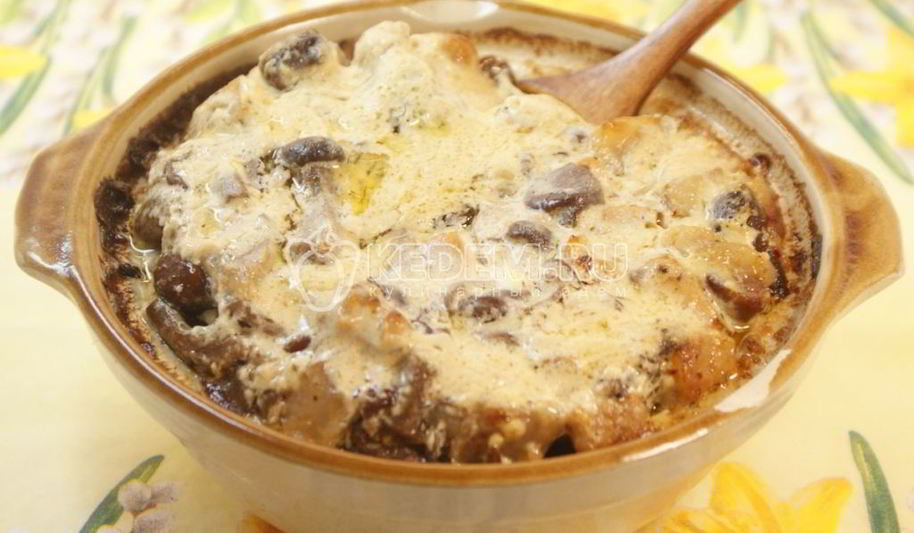 Рецепт жаркого с стручковой фасолью и опятами