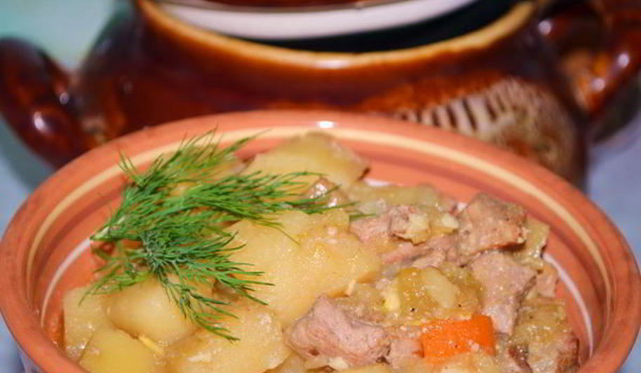 Рецепт жаркого со свининой в горшочке