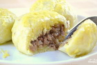 Картофельные зразы с фаршем отварные