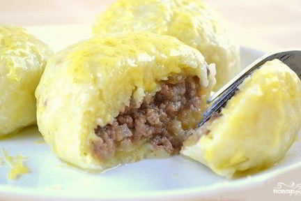 Картофельные зразы с фаршем отварные