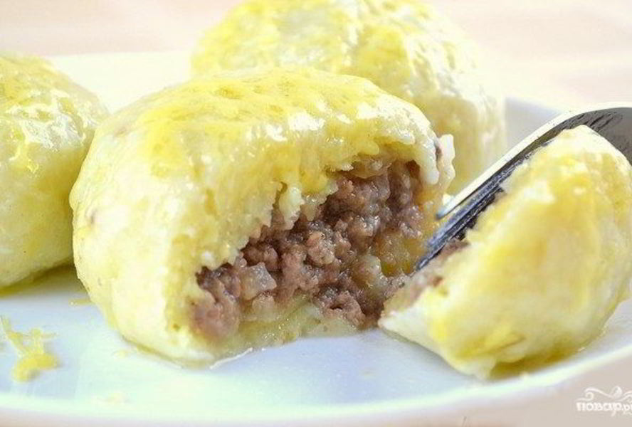 Картофельные зразы с фаршем отварные