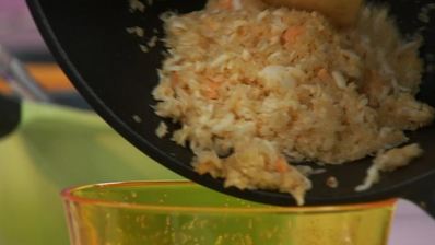 картофельные зразы с капустой и кабачковой икрой