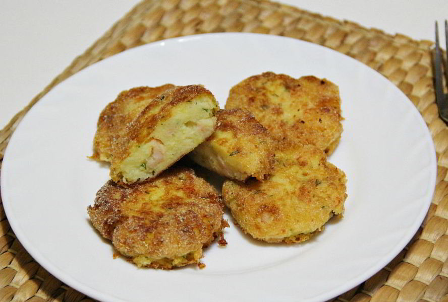 Картофельные зразы с креветками