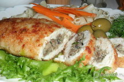 Куриные зразы с начинкой из потрошков