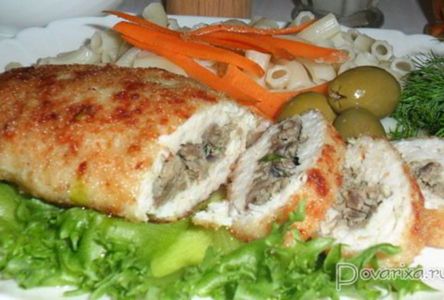 Куриные зразы с начинкой из потрошков
