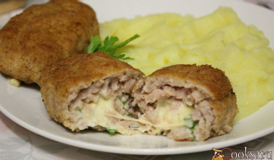 Рецепт мясных зраз с сыром, яйцом и зеленью