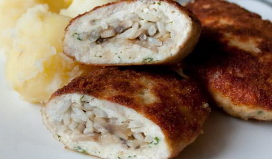Рецепт зраз из курицы с грибами и рисом