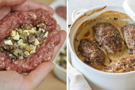 Зразы из мяса с грибами