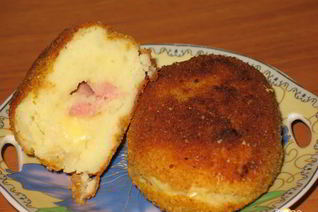 Зразы картофельные с копченой курочкой