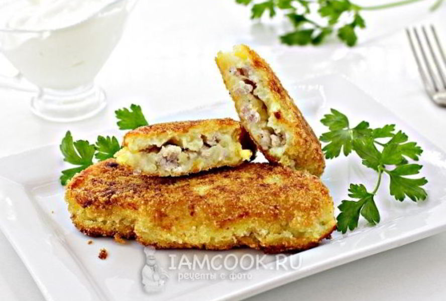 Зразы картофельные с мясом