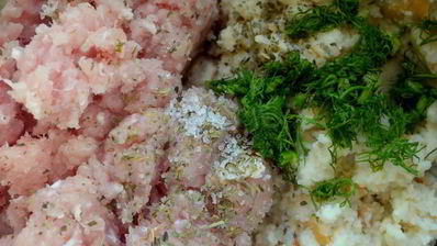 зразы с геркулесом и жареным луком