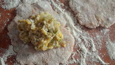 зразы с геркулесом и жареным луком