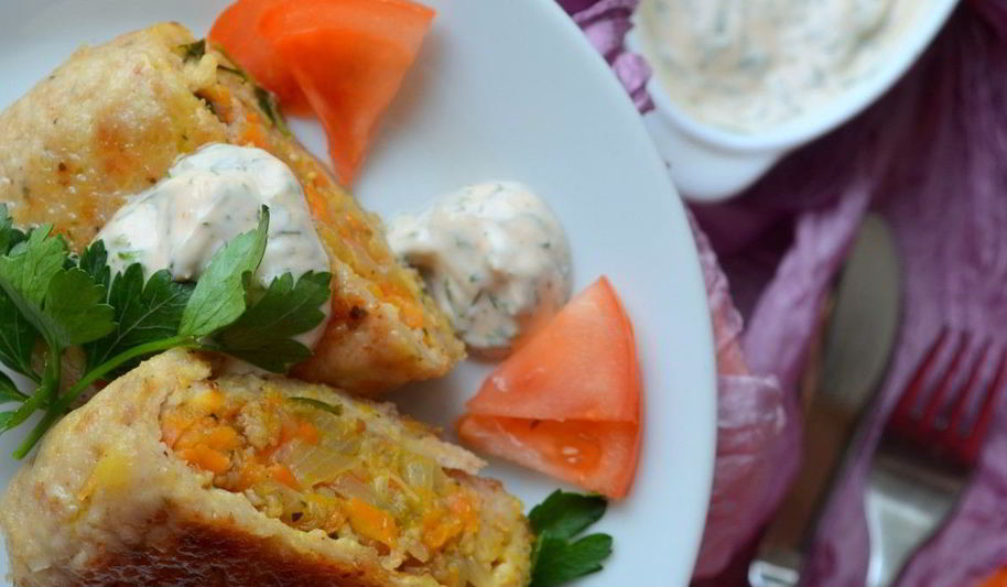 Рецепт зраз с пшеничной кашей и овощами