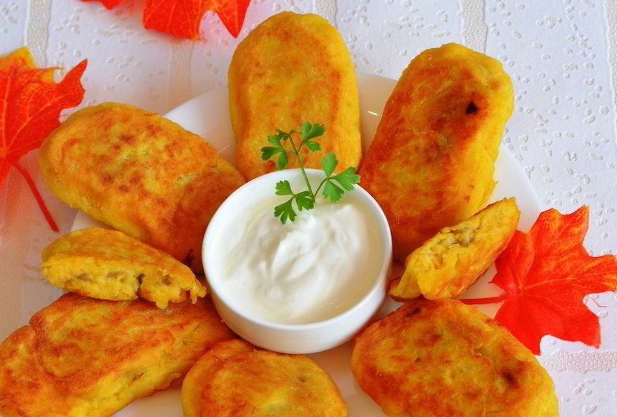 Зразы тыквенно-картофельные с грибами