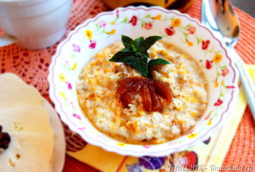 Быстрая каша с тыквой и сухофруктами