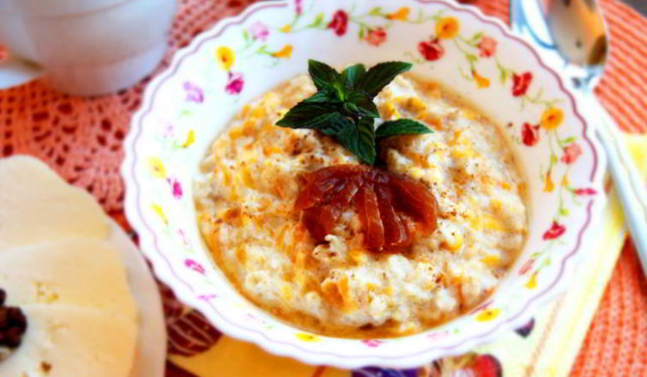 Рецепт быстрой каши с тыквой и сухофруктами