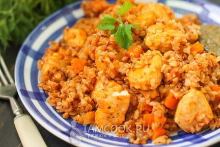 Гречка по-купечески в мультиварке с курицей