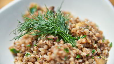 гречка с белыми грибами и шампиньонами