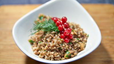 гречка с белыми грибами и шампиньонами