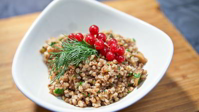 гречка с белыми грибами и шампиньонами