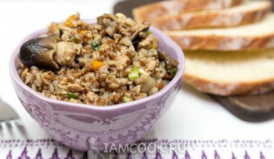 Рецепт гречки с фаршем и грибами
