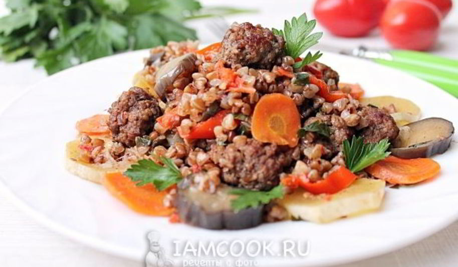 Рецепт гречки с фаршем и овощами