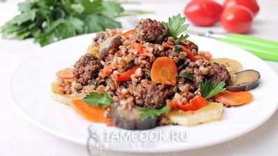 гречка с фаршем и овощами