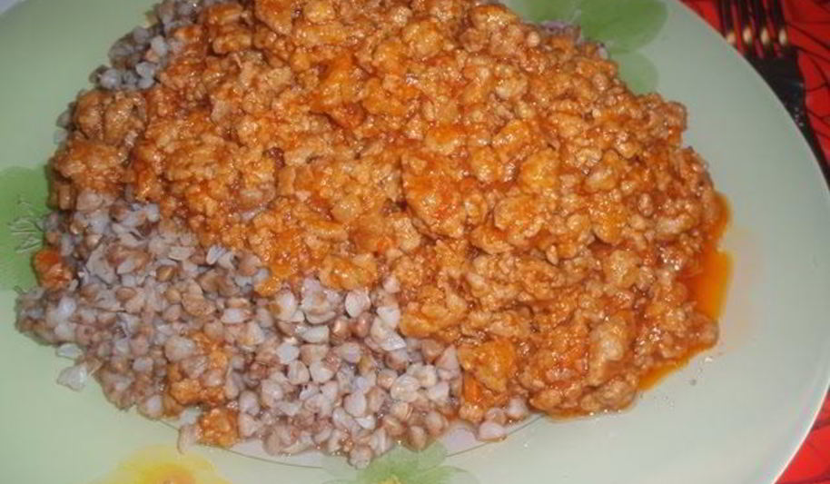 Рецепт гречки с фаршем на сковороде