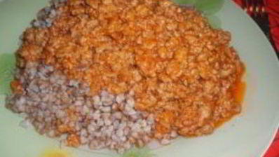 гречка с фаршем на сковороде