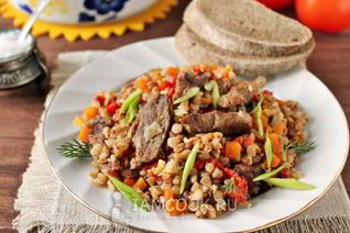 Гречка с говядиной в духовке