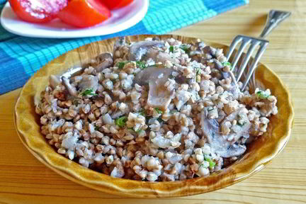 Гречка с грибами и луком