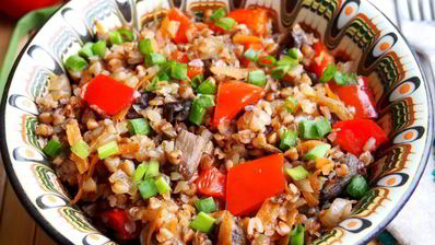 гречка с грибами и овощами в духовке