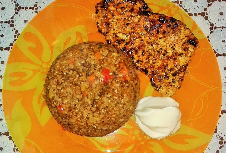 Гречка с грибами в микроволновке