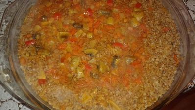 гречка с грибами в микроволновке