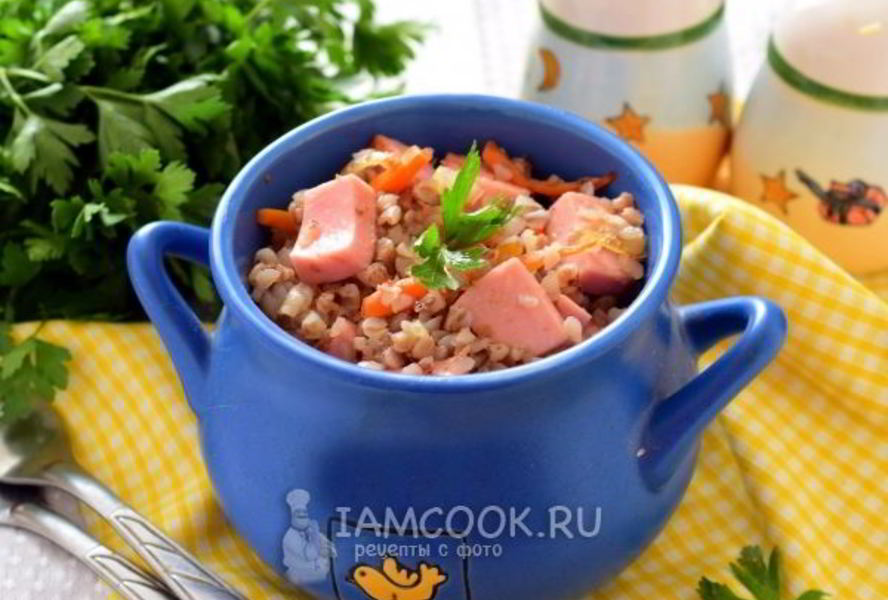 Гречка с колбасой