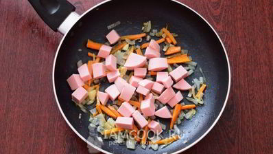 гречка с колбасой