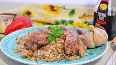 гречка с копчеными ребрышками