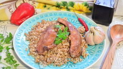 гречка с копчеными ребрышками