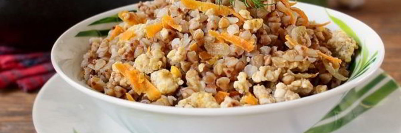 Гречка с куриным фаршем