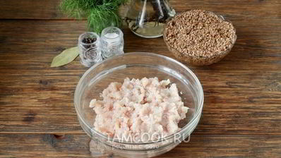 гречка с куриным фаршем
