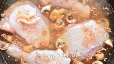 гречка с курицей и грибами