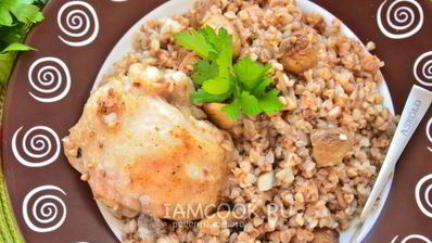 гречка с курицей и грибами