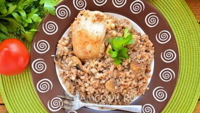 гречка с курицей и грибами