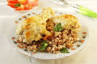Гречка с курицей в духовке с сыром