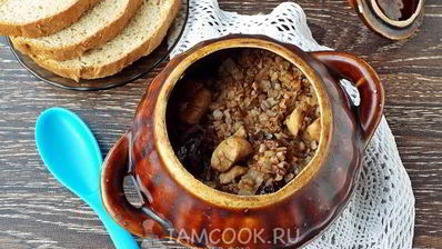 гречка с курицей в горшочке в духовке