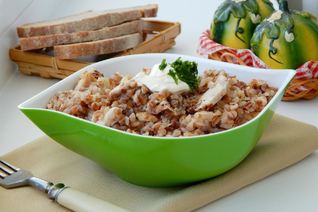 Гречка с курицей в рукаве