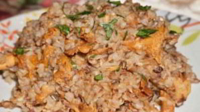 гречка с лисичками и луком